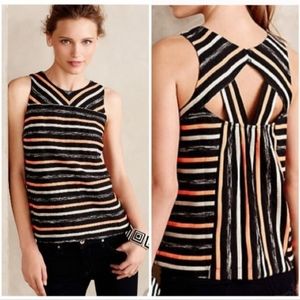 Anthropologie HD in Paris Stripe Sleeveless Tank Top Size 0 XS